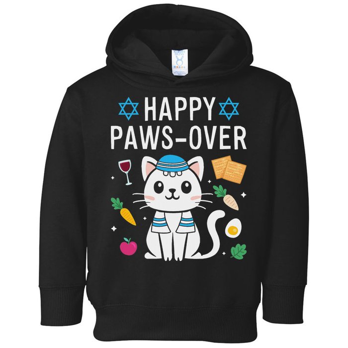 Happy Pawsover Cat Lover Funny Cat Passover Seder Toddler Hoodie