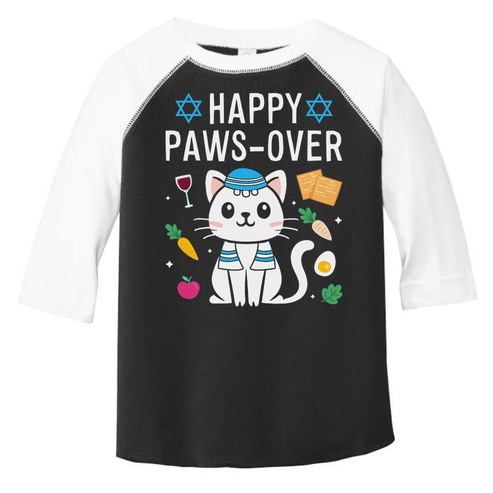 Happy Pawsover Cat Lover Funny Cat Passover Seder Toddler Fine Jersey T-Shirt