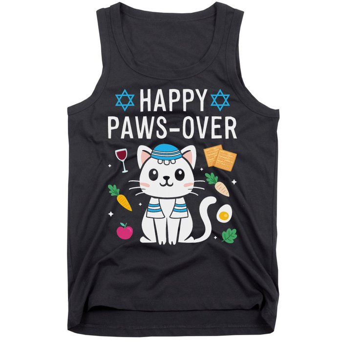 Happy Pawsover Cat Lover Funny Cat Passover Seder Tank Top