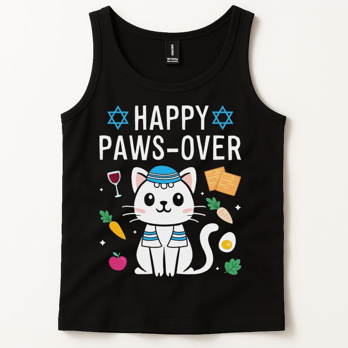 Happy Pawsover Cat Lover Funny Cat Passover Seder Tank Top