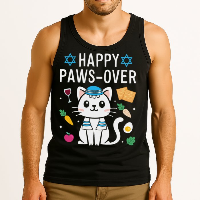 Happy Pawsover Cat Lover Funny Cat Passover Seder Tank Top