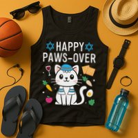Happy Pawsover Cat Lover Funny Cat Passover Seder Tank Top
