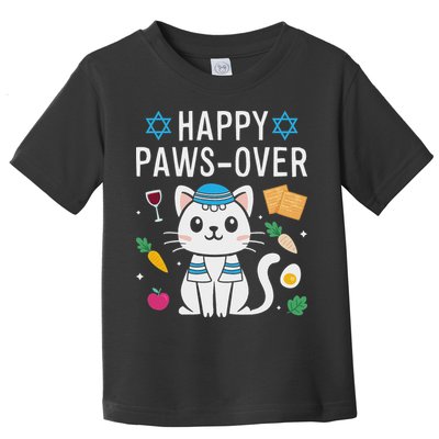 Happy Pawsover Cat Lover Funny Cat Passover Seder Toddler T-Shirt