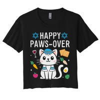 Happy Pawsover Cat Lover Funny Cat Passover Seder Crop Top