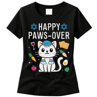 Happy Pawsover Cat Lover Funny Cat Passover Seder Womens T-Shirt