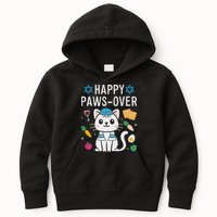 Happy Pawsover Cat Lover Funny Cat Passover Seder Kids Hoodie