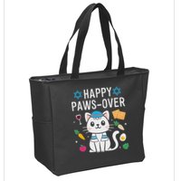 Happy Pawsover Cat Lover Funny Cat Passover Seder Zip Tote Bag