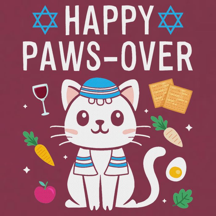 Happy Pawsover Cat Lover Funny Cat Passover Seder 16oz Travel Tumbler