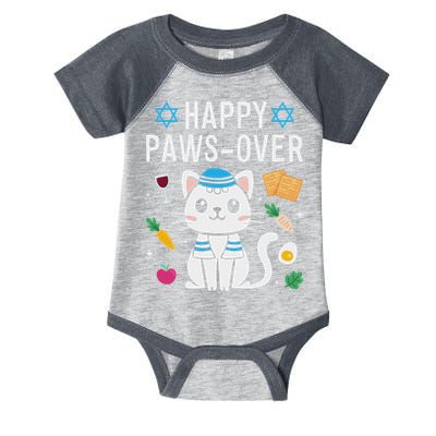 Happy Pawsover Cat Lover Funny Cat Passover Seder Infant Baby Jersey Bodysuit