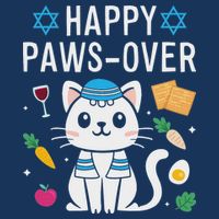 Happy Pawsover Cat Lover Funny Cat Passover Seder Infant Baby Jersey Bodysuit