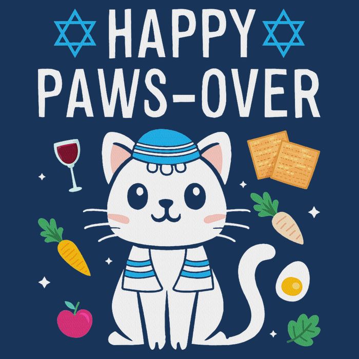 Happy Pawsover Cat Lover Funny Cat Passover Seder Infant Baby Jersey Bodysuit
