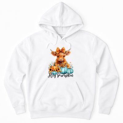 Hey Pumpkin Cute Highland Cow Fall Autumn Thanksgiving Hoodie