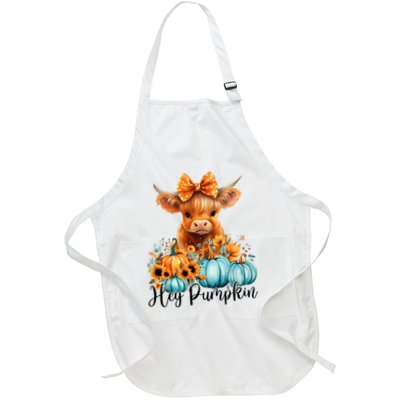 Hey Pumpkin Cute Highland Cow Fall Autumn Thanksgiving Apron