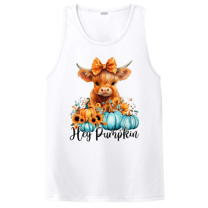 Hey Pumpkin Cute Highland Cow Fall Autumn Thanksgiving PosiCharge Competitor Tank