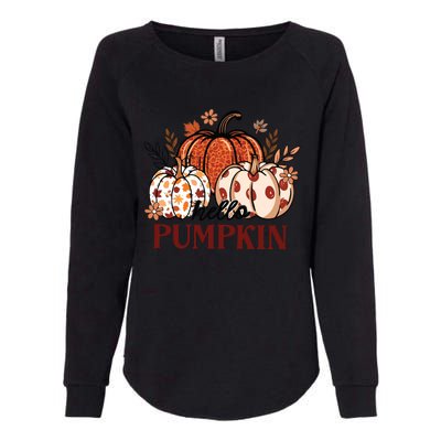 Hello Pumpkin Cute Halloween Women Fall Thanksgiving  Womens California Wash Sweatshirt