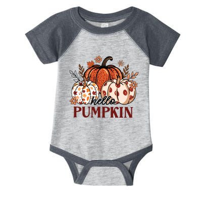 Hello Pumpkin Cute Halloween Women Fall Thanksgiving  Infant Baby Jersey Bodysuit