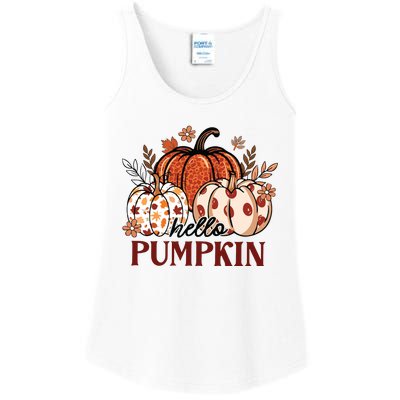 Hello Pumpkin Cute Halloween Women Fall Thanksgiving  Ladies Essential Tank