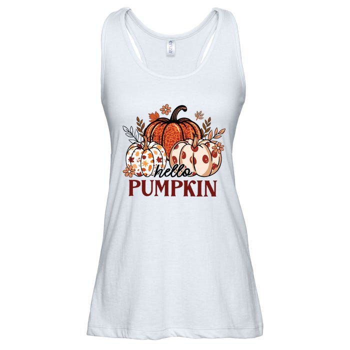 Hello Pumpkin Cute Halloween Women Fall Thanksgiving  Ladies Essential Flowy Tank