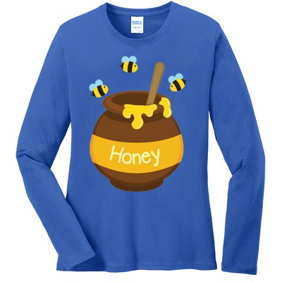 Honey Pot Cute Bee Buzzing Beehive Flying Funny Beekeeping Gift Ladies Long Sleeve Shirt