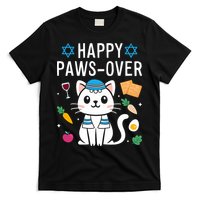 Happy Pawsover Cat Lover Funny Cat Passover Seder T-Shirt