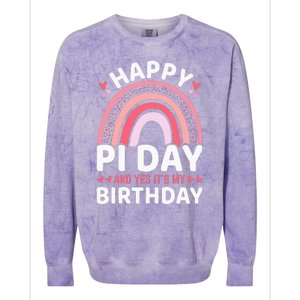 Happy Pi Day and Yes It's my Birthday Math 14 March Nerd Colorblast Crewneck Sweatshirt