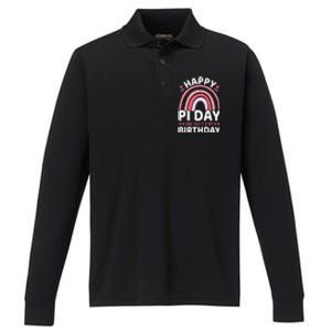 Happy Pi Day and Yes It's my Birthday Math 14 March Nerd Performance Long Sleeve Polo