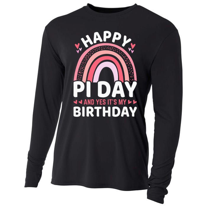 Happy Pi Day and Yes It's my Birthday Math 14 March Nerd Cooling Performance Long Sleeve Crew