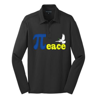 Happy Pi Day 3 14 Math Peace Ukraine I Stand With Ukraine Gift Silk Touch Performance Long Sleeve Polo