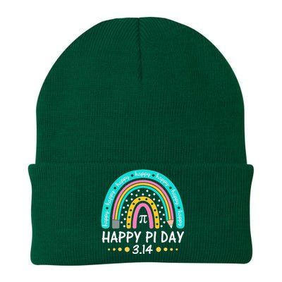 Happy Pi Day Mathematic Math Teacher Gift Rainbow Knit Cap Winter Beanie