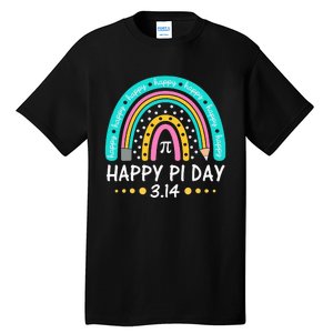 Happy Pi Day Mathematic Math Teacher Gift Rainbow Tall T-Shirt