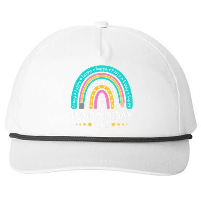 Happy Pi Day Mathematic Math Teacher Gift Rainbow Snapback Five-Panel Rope Hat