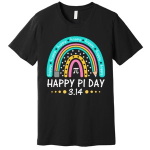 Happy Pi Day Mathematic Math Teacher Gift Rainbow Premium T-Shirt