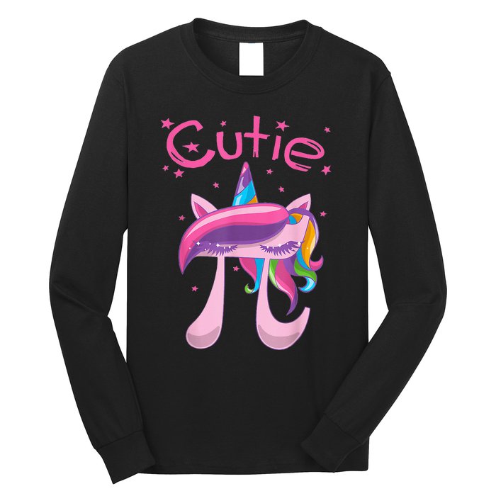 Happy Pie Day Cute Pi Unicorn 3.14 Funny STEM Math Teacher Long Sleeve Shirt