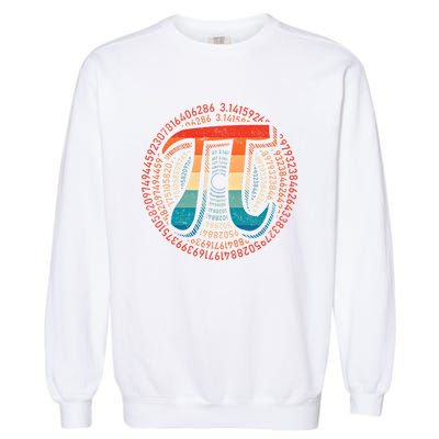 Happy Pi Day 3 14 Pi Day Math Lover Teacher Mathematics Great Gift Garment-Dyed Sweatshirt