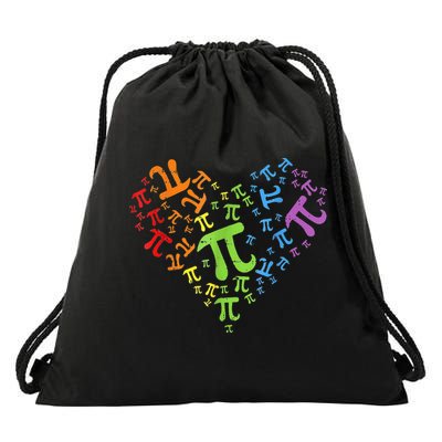 Heart Pi Day Funny Graphic Math Teacher Drawstring Bag