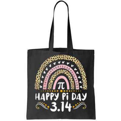 Happy Pi Day Mathematic Math Teacher Gifts Leopard Rainbow Tote Bag