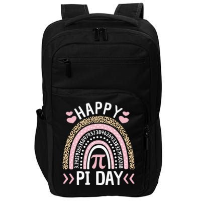 Happy Pi Day Mathematic Math Teacher Student Leopard Rainbow Impact Tech Backpack