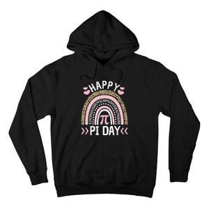 Happy Pi Day Mathematic Math Teacher Student Leopard Rainbow Tall Hoodie