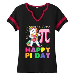 Happy Pi Day 3 14 Cute Math Unicorn Gift Ladies Halftime Notch Neck Tee