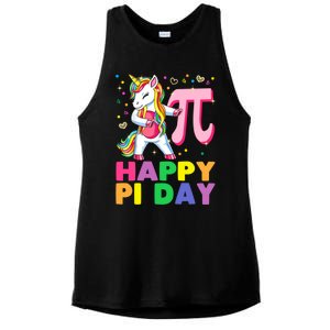 Happy Pi Day 3 14 Cute Math Unicorn Gift Ladies PosiCharge Tri-Blend Wicking Tank