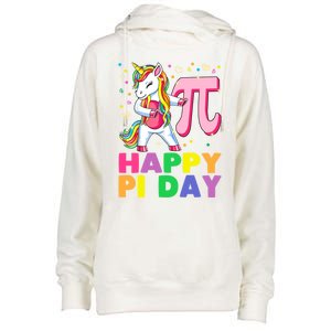 Happy Pi Day 3 14 Cute Math Unicorn Gift Womens Funnel Neck Pullover Hood