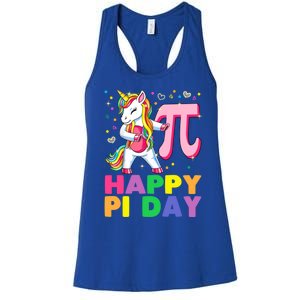 Happy Pi Day 3 14 Cute Math Unicorn Gift Women's Racerback Tank