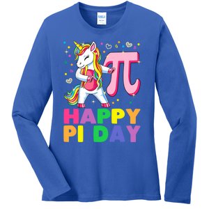 Happy Pi Day 3 14 Cute Math Unicorn Gift Ladies Long Sleeve Shirt