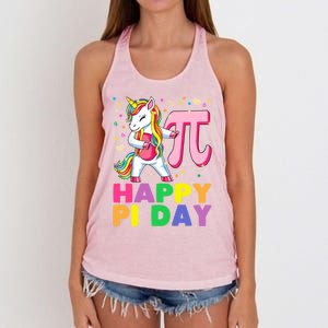 Happy Pi Day 3 14 Cute Math Unicorn Gift Women's Knotted Racerback Tank