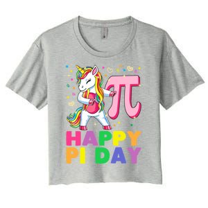 Happy Pi Day 3 14 Cute Math Unicorn Gift Women's Crop Top Tee