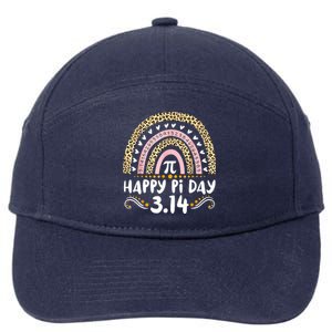 Happy Pi Day Mathematic Math Teacher Gifts Leopard Rainbow 7-Panel Snapback Hat