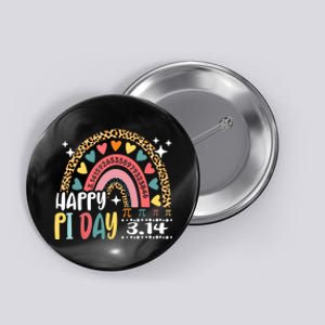 Happy Pi Day Leopard Rainbow Math Teacher Boy Girl Funny Button