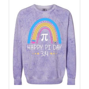 Happy Pi Day Pencil Rainbow March 14th Colorblast Crewneck Sweatshirt