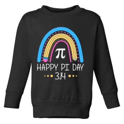 Happy Pi Day Pencil Rainbow March 14th Toddler Sweatshirt