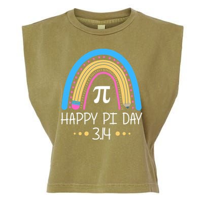 Happy Pi Day Pencil Rainbow March 14th Garment-Dyed Women's Muscle Tee